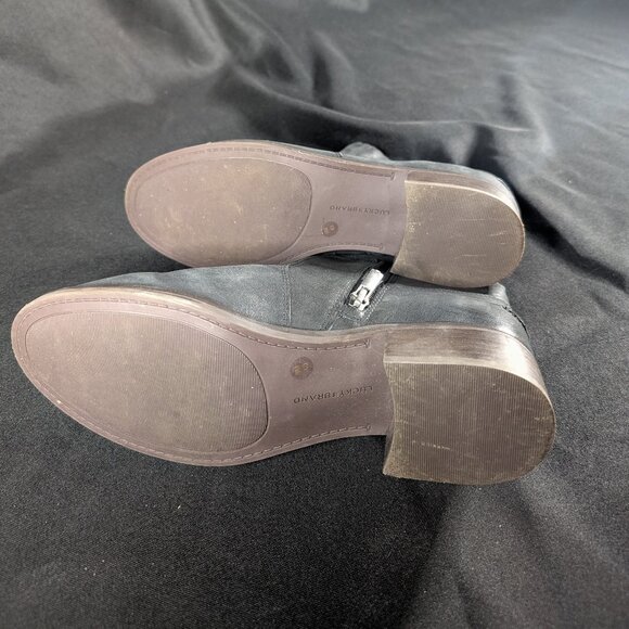Lucky Brand Woman's Leather Ankle Boots Gray Size 9m Lightly Worn - Picture 4 of 5